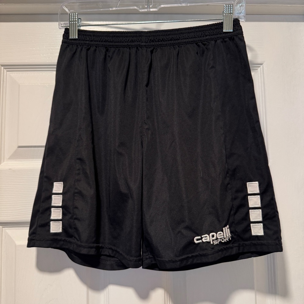 CAPELLI SPORT | kids unisex black and white soccer shorts SIZE XL 18-20